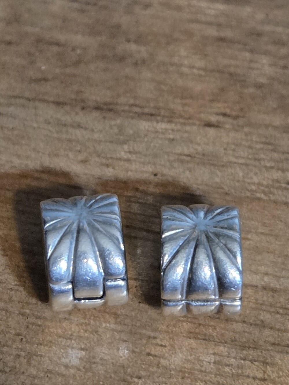 Pandora Sterling Silver Sparkling Sunburst Clip Charm Lot Of 2